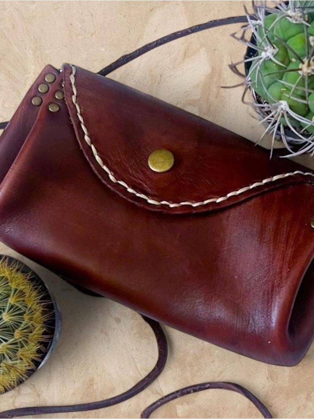 Vintage Bed Stu Mini Leather Crossbody Bag